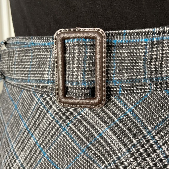 Cute Elastic Waist Plaid Check Belted Midi Skirt - Picture 10 of 13